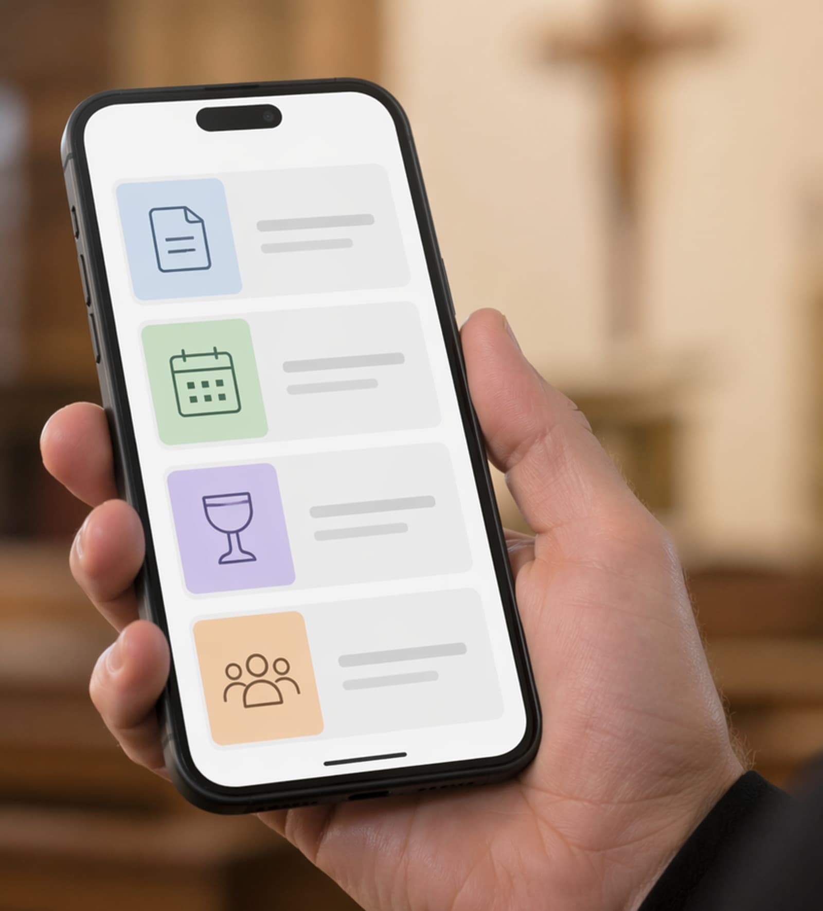 Aplicativo da igreja no celular